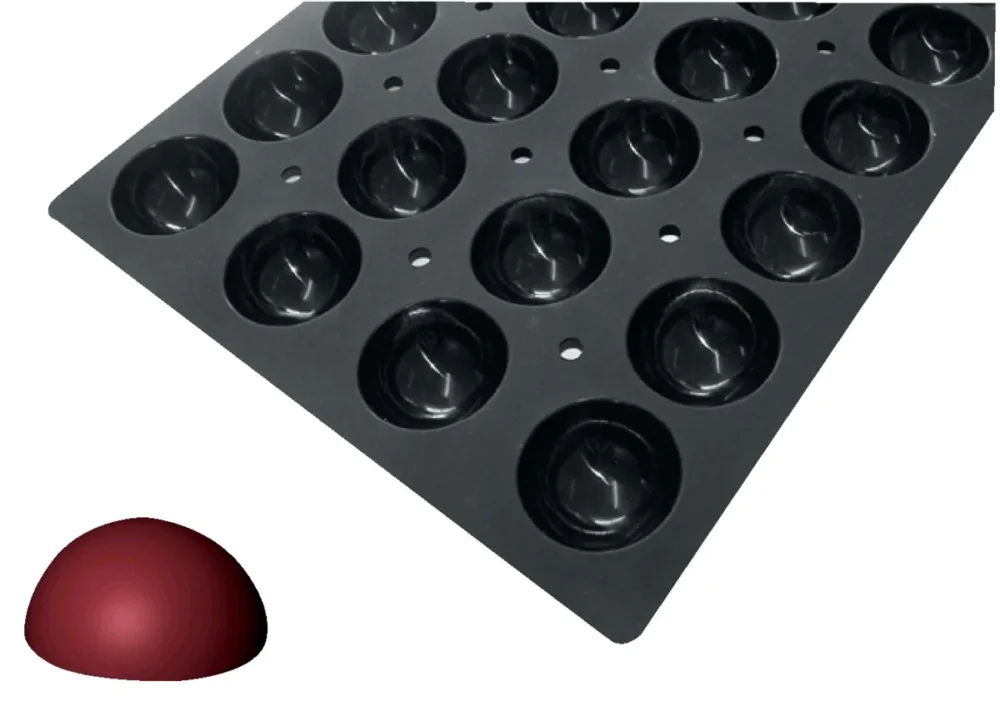 Certifié Plaque 18 demi-sphères silicone GN 1/1 53x32,5x3,5 cm Moulflex Pro De Buyer