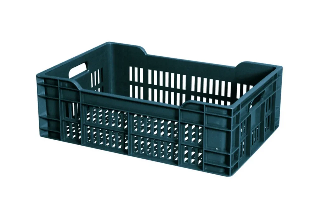 Paiement Sécurisé Caisse ajourée Sans couvercle gris plastique 60x40x20 cm 40 L fond ajouré parois ajourées Gilac
