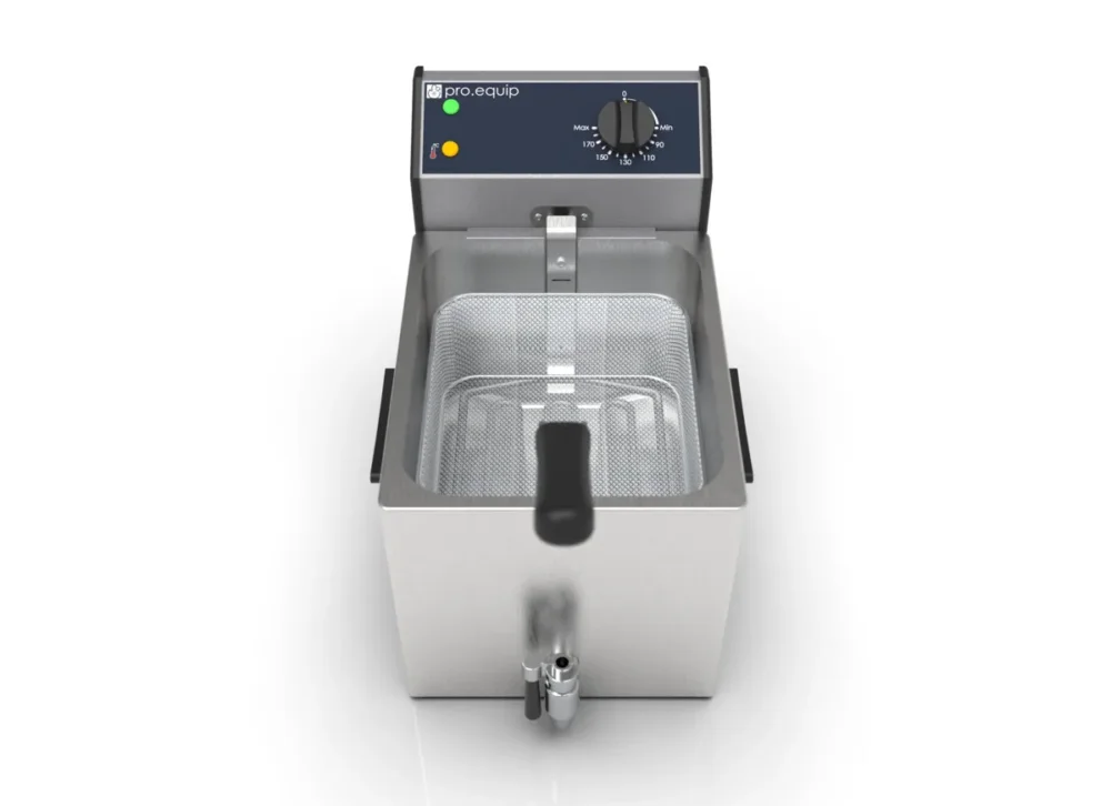 Friteuse avec robinet argent 230v 8 L Pro.equip Nouveauté