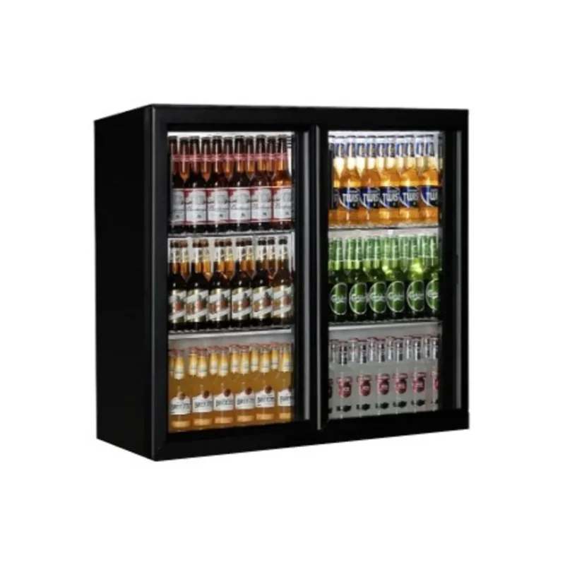 Arrière bar compact 2 portes coulissantes noir froid positif 228 L 4 grilles Proinox Dernier Modèle