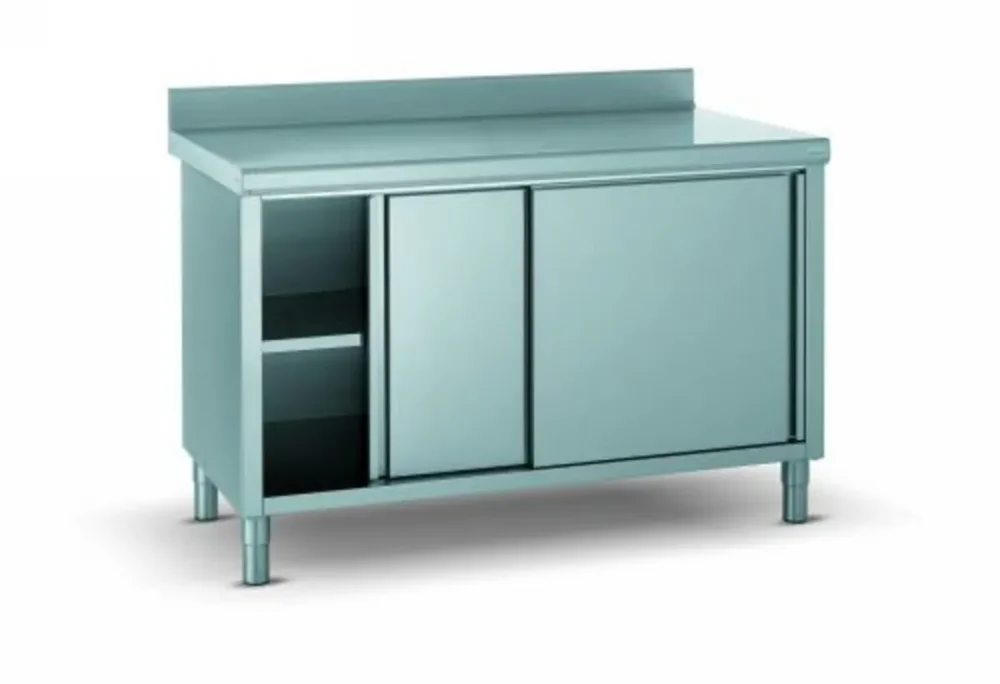 Livraison Express Meuble bas inox 180x70x90 cm Avec dosseret Avec étagère Tournus
