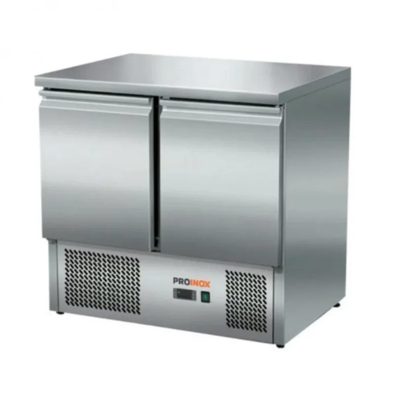 Commande En Gros Table réfrigérée 2 portes pleines sur groupe pose centrale froid positif 176 L 2 grilles Proinox