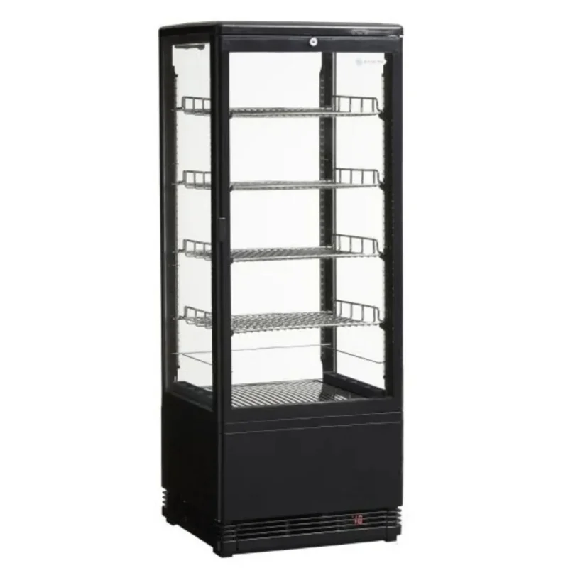 Livraison Express Mini vitrine réfrigérée à pose noir 98 L 4 niveaux Proinox