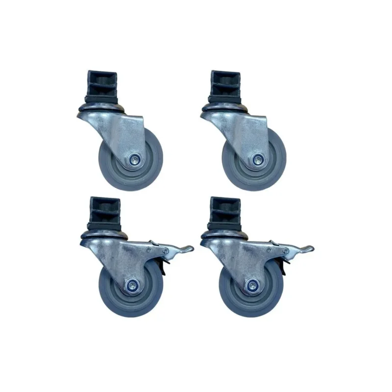 Kit de 4 roues pivotantes pour table en inox dont 2 avec frein inox Proinox Promotion Saisonnière