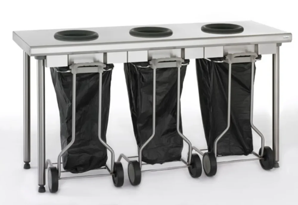 Table de pré-tri 3 trous inox 170x60x90 cm Sans dosseret Sans étagère Tournus Vente Directe