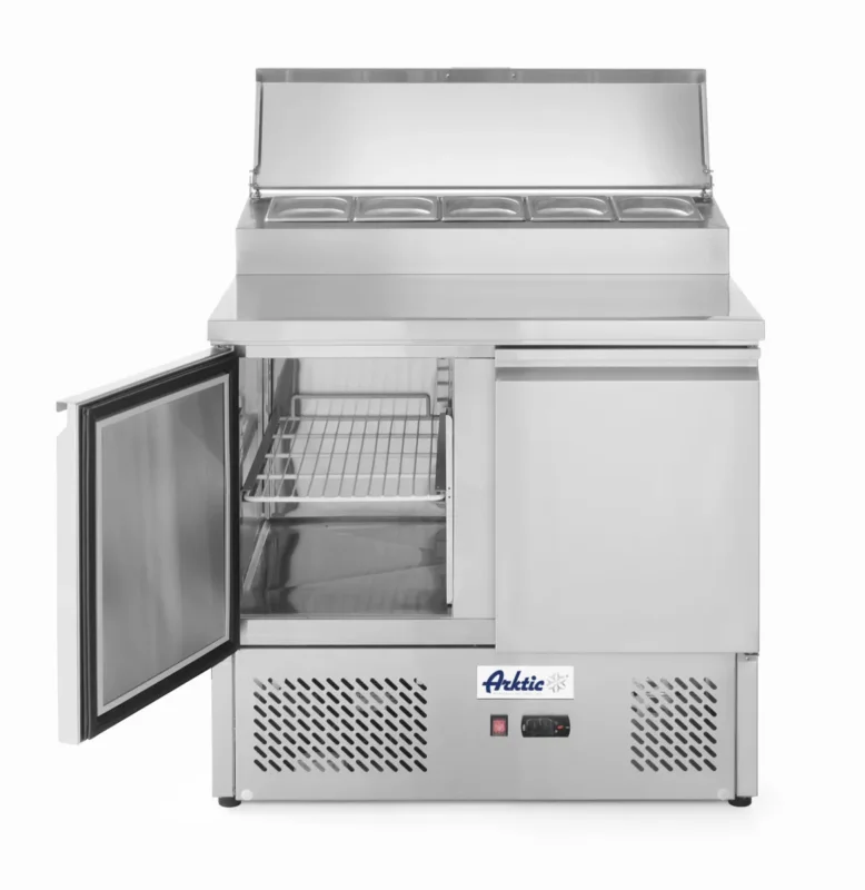 Meilleur Prix Saladette 2p 300l vitrine surelevee froid positif 300 L 2 compartiments Hendi