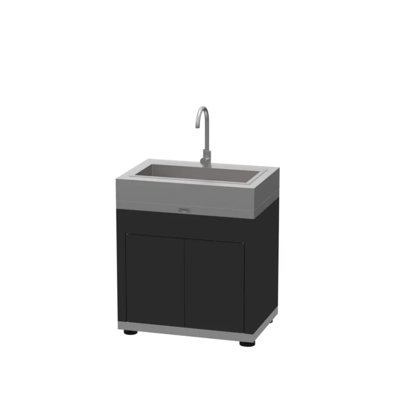 Achat Immédiat Meuble bas avec évier acier 80x55x128 cm Sans dosseret Sans étagère Le Marquier