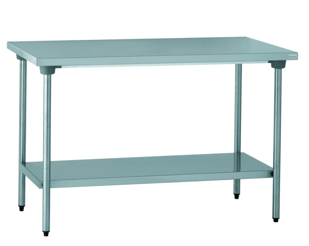 Prix Bas Table centrale avec étagère inox 120x70x90 cm Sans dosseret Avec étagère Tournus