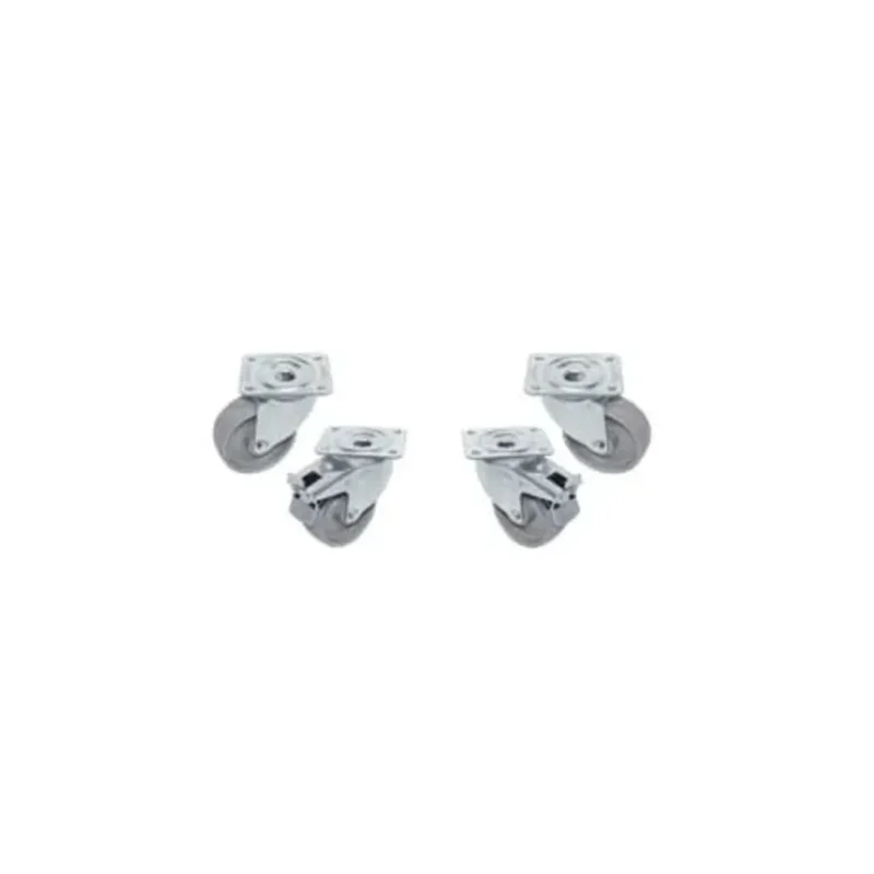 Certifié Kit de 4 roues pivotantes pour table en inox dont 2 avec frein rond Ø 10 cm Proinox
