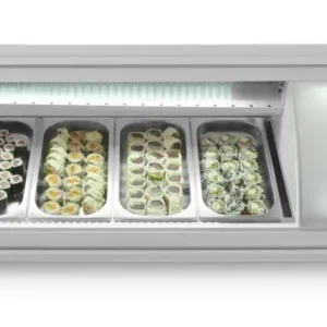 Vitrine sushi refrig 63l 5x gn 1/3 gris froid positif 5 bac(s) 5 niveaux Hendi Prix Choc