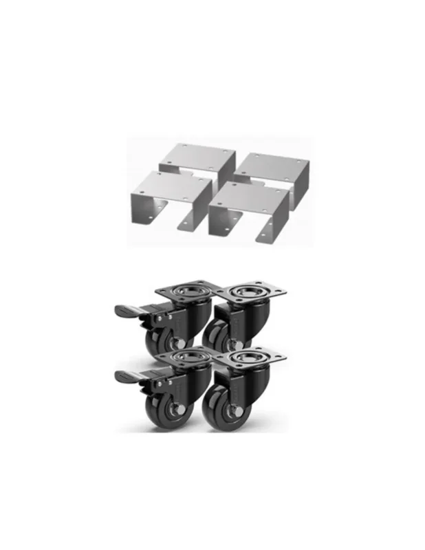 Solde Kit de roulettes pour meuble de cuisine noir 12x5x7 cm Le Marquier