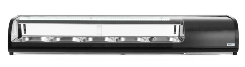 Presentoir sushi refrig 5x gn 1/2 noir froid positif 5 bac(s) 5 bacs Hendi Nouveauté