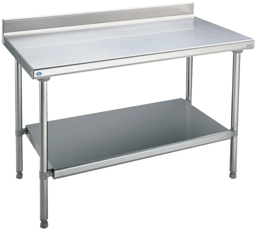 Seulement Aujourd’hui Table avec dosseret inox 120x70x90 cm Avec dosseret Avec étagère Tournus