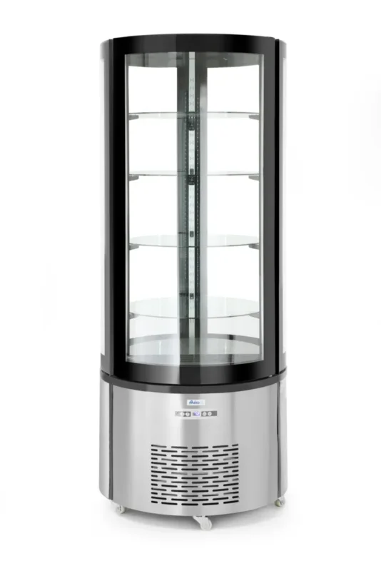 Vitrine refrig patiss. ronde 360l argent froid positif 360 L 4 niveaux Hendi Offre Du Jour