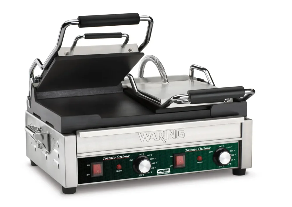 Produit De Marque Contact grill panini double à plaques lisses Ottimo Waring