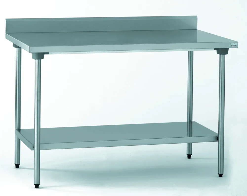 Table avec dosseret et étagère inox 100x70x90 cm Avec dosseret Avec étagère Tournus Dernière Chance