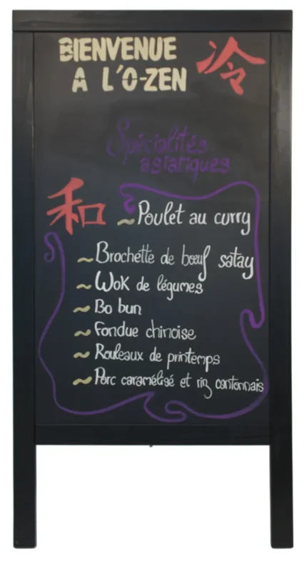 Offre Spéciale Chevalet de trottoir rectangulaire noir 125x69x56,5 cm Woody Securit