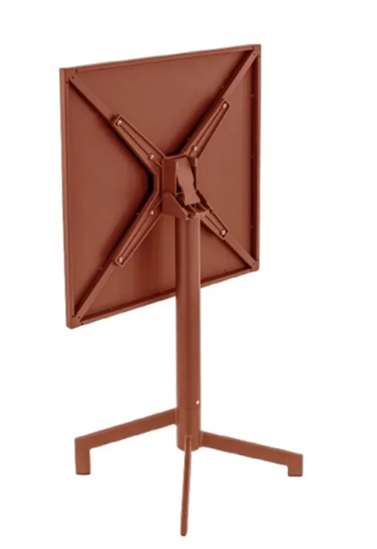 Bon Plan Table avec sytème pliant d''extérieur terracotta 60x60 cm Pigalle Flexmob
