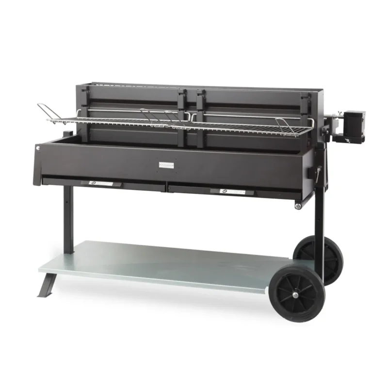 Vente Directe Barbecue + chariot acier 147 cm x 100 cm Exception Mechoui Le Marquier