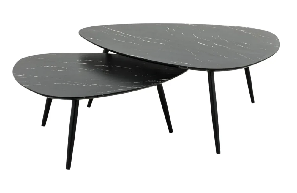 Populaire Set de 2 tables d'intérieur noir Maryne Flexmob