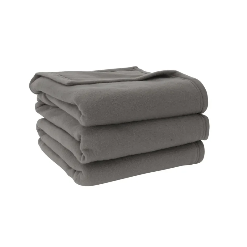 Couverture polaire gris anthracite 220 cm x 180 mm polyester Expédié Aujourd’hui