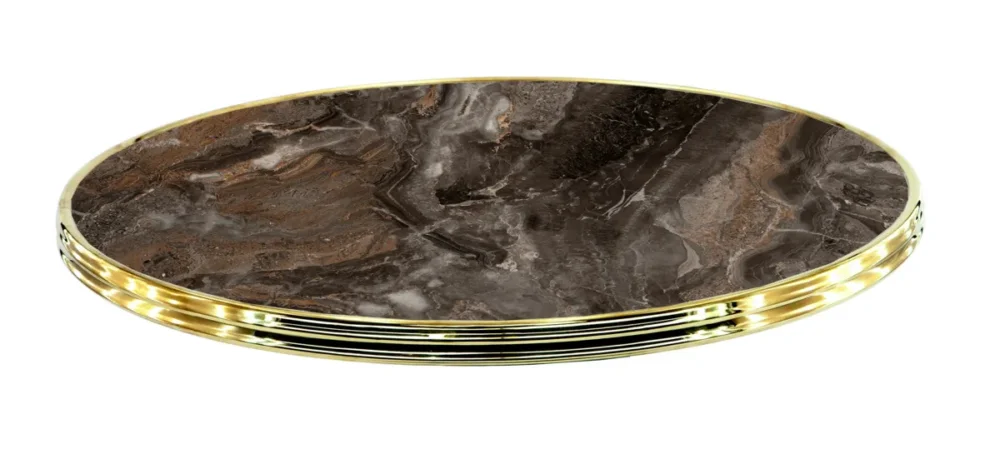 Plateau de table d'extérieur rond marron Ø 60 cm 3 cm Werzalit Flexmob Remise
