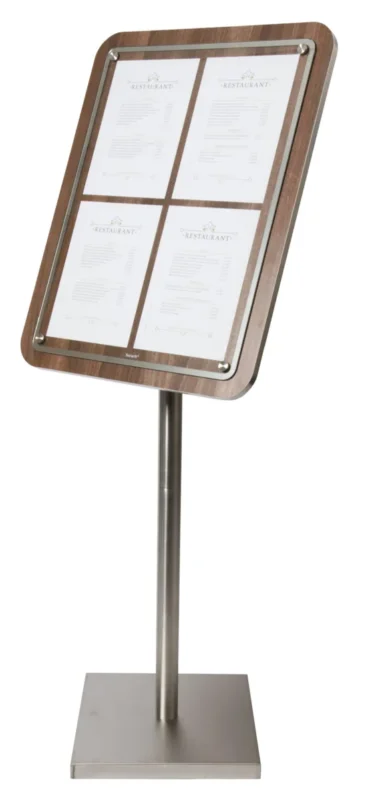 Commander Vite Porte-menu rectangulaire brun 4 pages Glass Star Securit