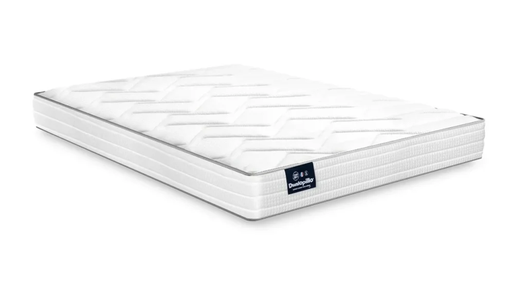 Matelas mousse Livré compressé roulé ferme 190x80x15 cm blanc Bourbon Dunlopillo Prix Promo