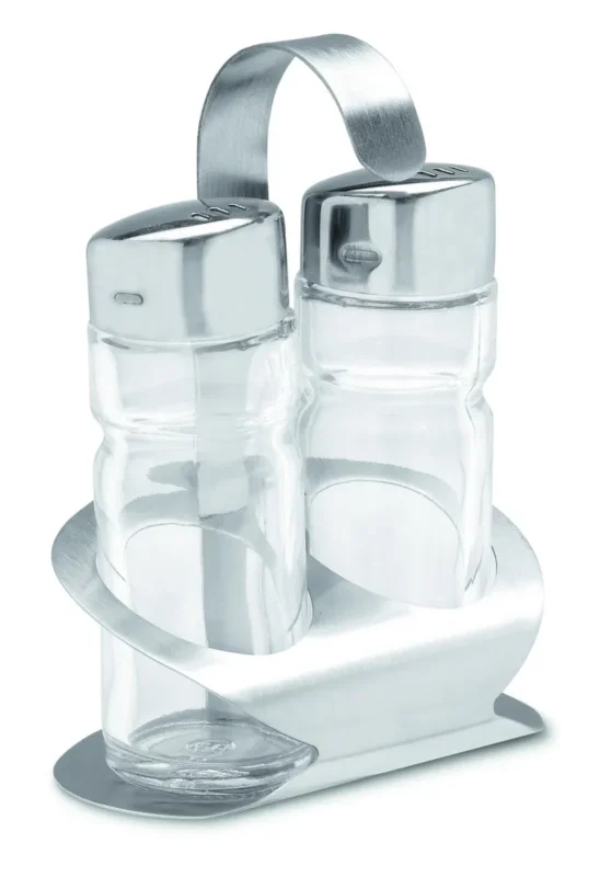 Ménagère sel/poivre transparent 8,5x4,7x13 cm Nova Pro.mundi Certifié