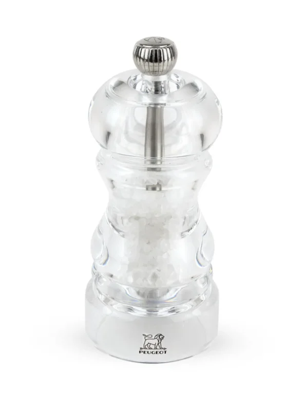 Moulin à sel droit transparent 12 cm Nancy Peugeot Saveurs Nouveauté