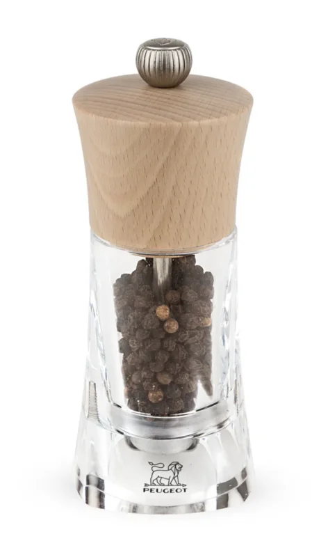 Prix Réduit Moulin à poivre transparent Ø 7 cm 14 cm Oleron Peugeot Saveurs