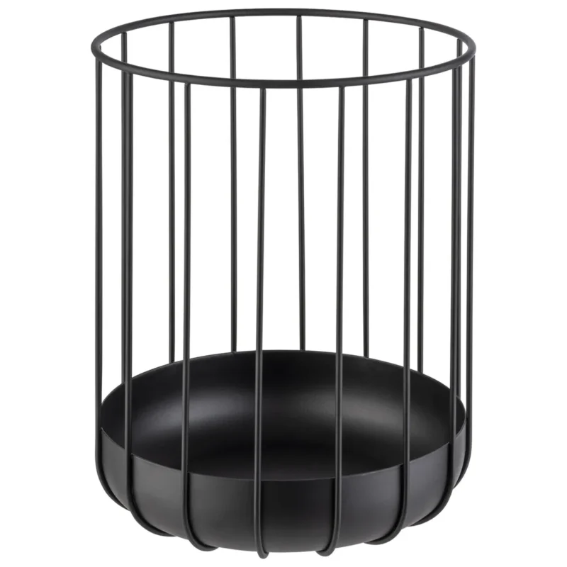 Corbeille à pain rond noir métal Ø 22,5 cm 28 cm Valo Aps Affaire À Saisir