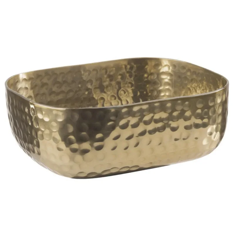 Corbeille martelée aluminium or 15,5x12x5,5 cm Craft Aps Vente Directe