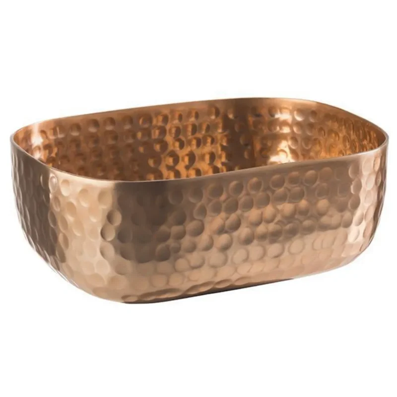 Promotion Saisonnière Corbeille martelée aluminium cuivre 15,5x12x5,5 cm Craft Aps