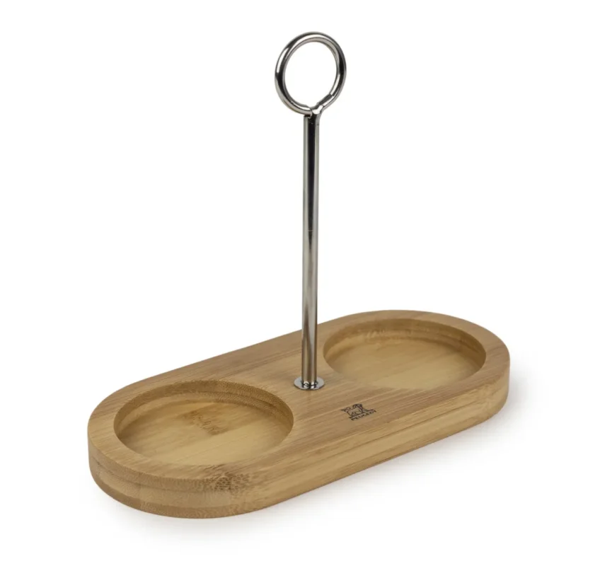 Plateau pour moulins à sel/poivre ovale Bambou 18,5x8,5 cm Paris Classique Peugeot Saveurs Super Prix