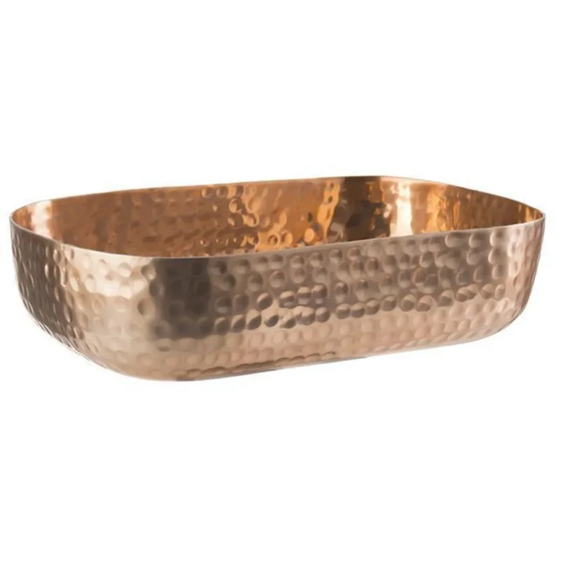 Bon Marché Corbeille martelée aluminium cuivre 23x15,5x6 cm Craft Aps
