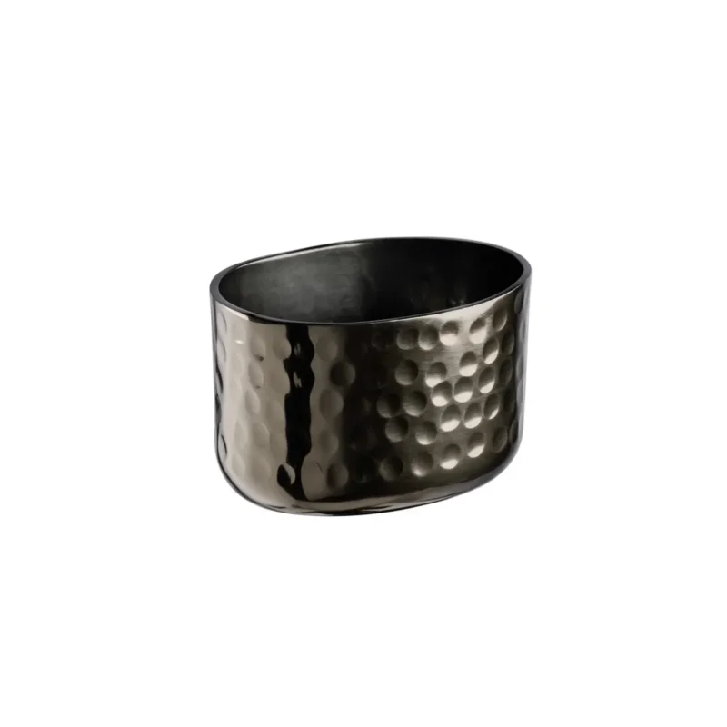 Réduction Corbeille martelée noir aluminium 8,5x6,5x5,5 cm Craft Aps