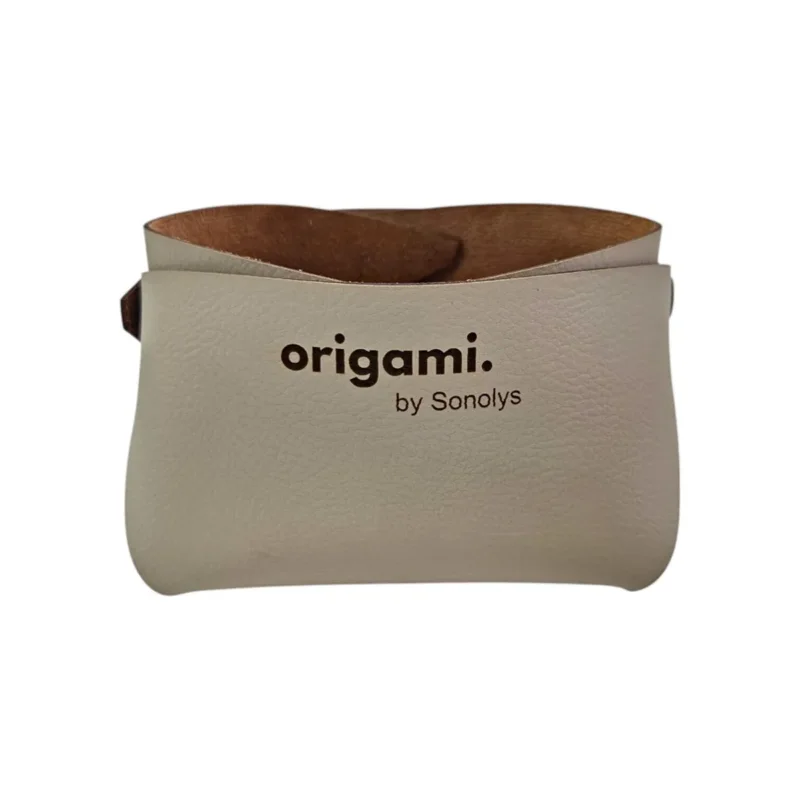 Panier carré beige PVC 10x10x7 cm Origami Sonolys Satisfait Ou Remboursé