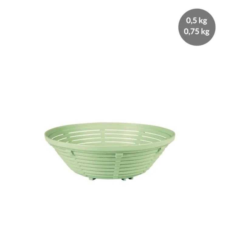 Banneton Sans couvercle vert plastique 9 cm fond ajouré parois ajourées Gilac Commande En Gros
