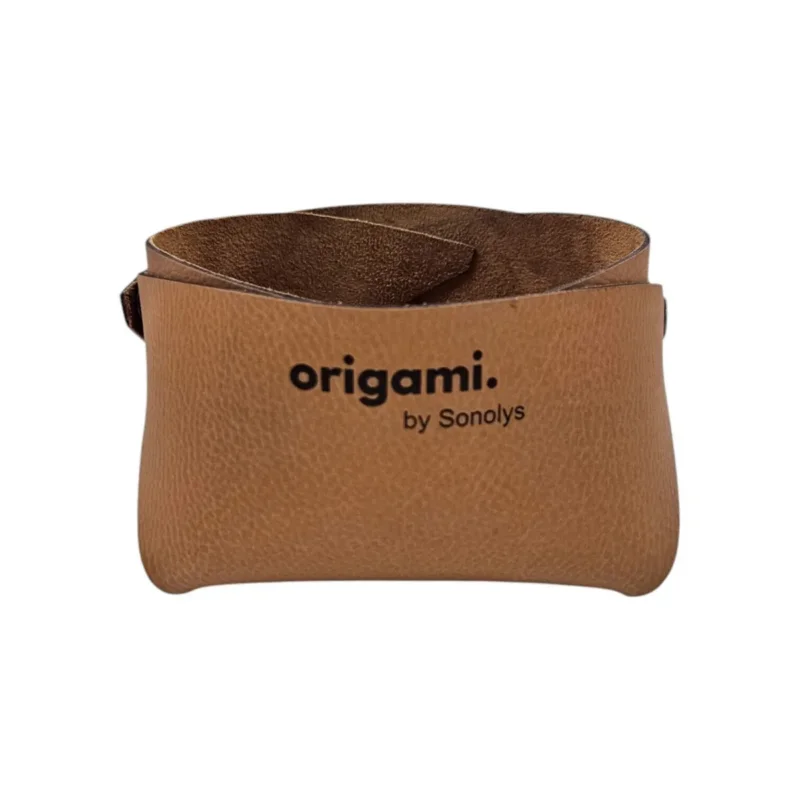 Authentique Panier carré camel PVC 13x13x8 cm Origami Sonolys