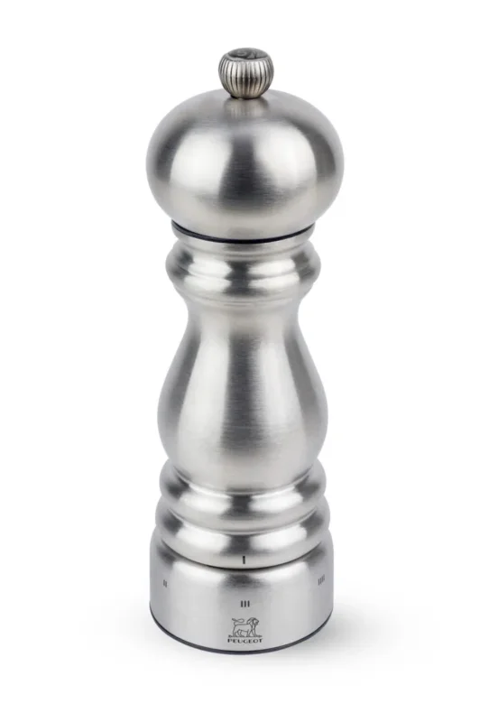 Moulin à sel humide Inox Ø 6,4 cm 18 cm Paris Peugeot Saveurs Bon Marché