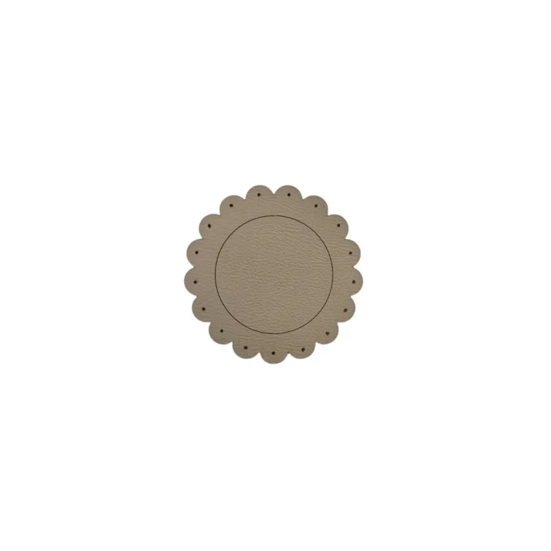 Sous verre beige PVC Ø 12 cm Flower Sonolys Soldes