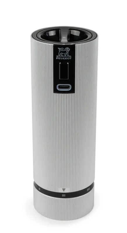 Moulin à sel rond gris Ø 5 cm 15x8x8 cm Line Electrique Peugeot Saveurs Meilleur Prix
