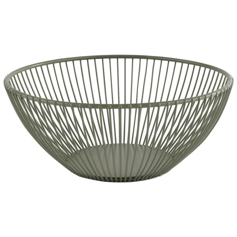 Paiement Sécurisé Corbeille à pain et à fruits rond vert métal Ø 20 cm 8 cm Svart Aps