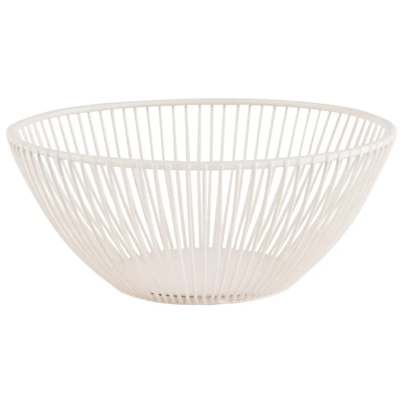 Corbeille à pain et à fruits rond blanc métal Ø 20 cm 8 cm Svart Aps Commande En Gros
