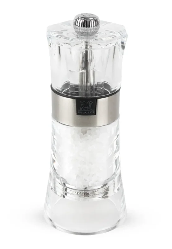 Quantité Limitée Moulin à sel droit transparent 14 cm Oslo Peugeot Saveurs