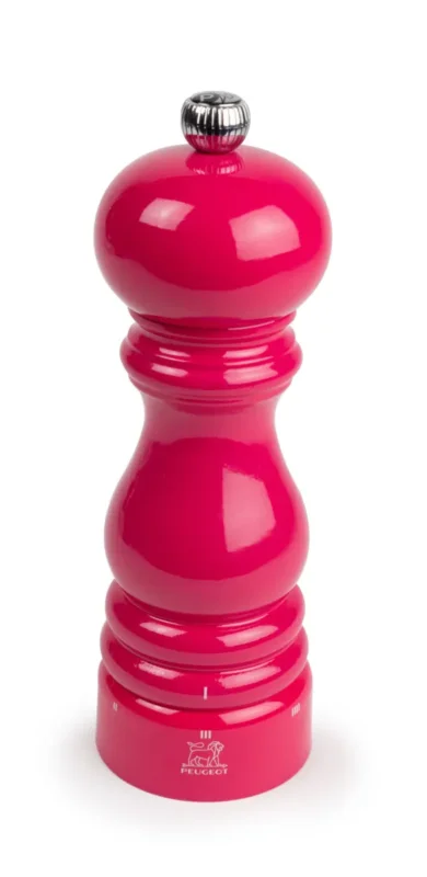 Moulin à poivre rond Rose bonbon Ø 5 cm 18x5,9x5,9 cm Paris Rama Peugeot Saveurs Prix Bas