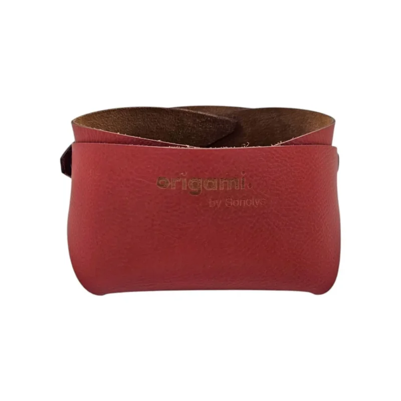 Panier carré rouge PVC 13x13x8 cm Origami Sonolys Prix Cassé