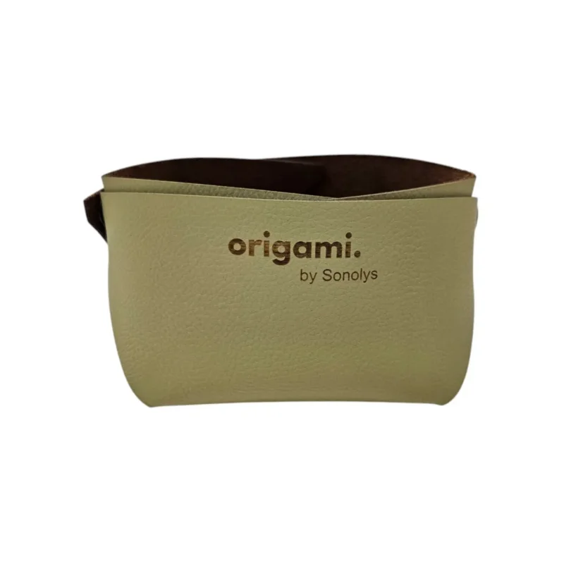 Panier carré vert tilleul PVC 13x13x8 cm Origami Sonolys Vente Flash