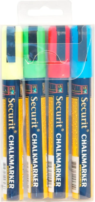 Solde Feutres craie couleurs assorties bleu Securit (4 pièces)